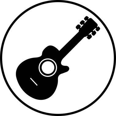 Siyah beyaz gitar ikonları seti. Şeffaf arkaplanda izole edilmiş akustik müzik aleti işaretleri. Müzik sembolü Modern, basit düz simgeler Web sitesi ya da düzenlenebilir stokları olan mobil uygulama için.