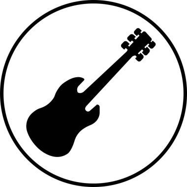 Siyah beyaz gitar ikonları seti. Şeffaf arkaplanda izole edilmiş akustik müzik aleti işaretleri. Müzik sembolü Modern, basit düz simgeler Web sitesi ya da düzenlenebilir stokları olan mobil uygulama için.