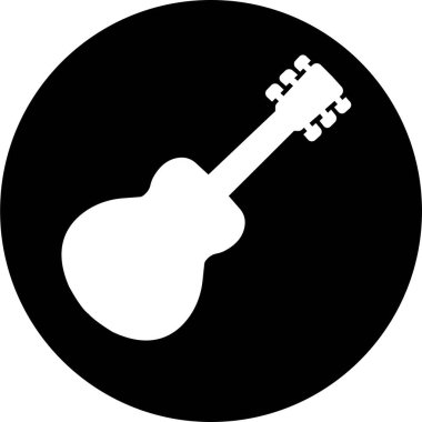 Siyah beyaz gitar ikonları seti. Şeffaf arkaplanda izole edilmiş akustik müzik aleti işaretleri. Müzik sembolü Modern, basit düz simgeler Web sitesi ya da düzenlenebilir stokları olan mobil uygulama için.