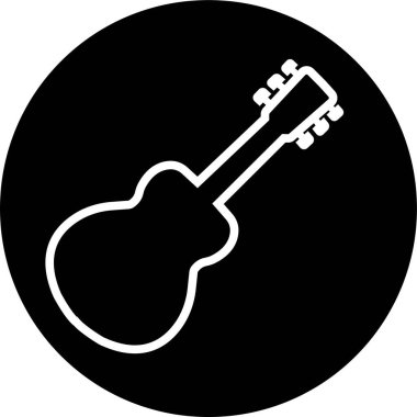 Siyah beyaz gitar ikonları seti. Şeffaf arkaplanda izole edilmiş akustik müzik aleti işaretleri. Müzik sembolü Modern, basit düz simgeler Web sitesi ya da düzenlenebilir stokları olan mobil uygulama için.