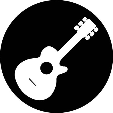 Siyah beyaz gitar ikonları seti. Şeffaf arkaplanda izole edilmiş akustik müzik aleti işaretleri. Müzik sembolü Modern, basit düz simgeler Web sitesi ya da düzenlenebilir stokları olan mobil uygulama için.