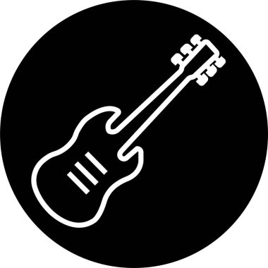 Siyah beyaz gitar ikonları seti. Şeffaf arkaplanda izole edilmiş akustik müzik aleti işaretleri. Müzik sembolü Modern, basit düz simgeler Web sitesi ya da düzenlenebilir stokları olan mobil uygulama için.