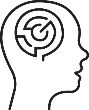 Zihinsel sağlık çizgisi ikonu. Duygusal destek, ilham, Opportunity Pictogram. Psikoloji terapisinin ana hatları. Entelektüel Süreç Sembolü, şeffaf arkaplanda izole edilmiş düzenlenebilir hisse senedi.