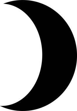 Moda Asgari Biçimli Ay Doldur İşaret Sembolü. Şeffaf arkaplanda logo, desen ve web tasarımı oluşturmak için vektör simgeleri izole edildi.