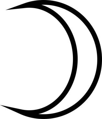 Moda Asgari Stili Ay Çizgisi Faz İşaret Sembolü. Şeffaf arkaplanda logo, desen ve web tasarımı oluşturmak için vektör simgeleri izole edildi.