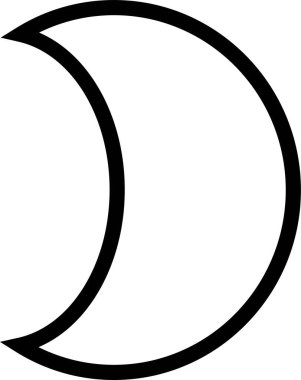 Moda Asgari Stili Ay Çizgisi Faz İşaret Sembolü. Şeffaf arkaplanda logo, desen ve web tasarımı oluşturmak için vektör simgeleri izole edildi.