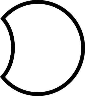 Moda Asgari Stili Ay Çizgisi Faz İşaret Sembolü. Şeffaf arkaplanda logo, desen ve web tasarımı oluşturmak için vektör simgeleri izole edildi.