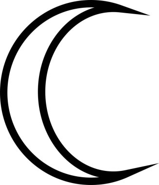 Moda Asgari Stili Ay Çizgisi Faz İşaret Sembolü. Şeffaf arkaplanda logo, desen ve web tasarımı oluşturmak için vektör simgeleri izole edildi.