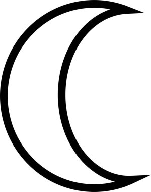 Moda Asgari Stili Ay Çizgisi Faz İşaret Sembolü. Şeffaf arkaplanda logo, desen ve web tasarımı oluşturmak için vektör simgeleri izole edildi.