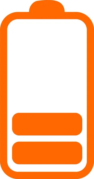 stock vector vertical battery level indicator in percentage. Battery indicator symbol. low orange Battery level icon isolated on transparent background.