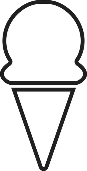 Siyah çizgi dondurma ikonu waffle dondurma ikonu. Dondurma yumuşak ve lezzetli vektör illüstrasyon logosu modaya uygun doğrusal tarzda. Şeffaf arkaplanda şerbet dondurma konisi simgesi izole.
