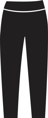 siyah düz pantolon ikonu. Koşan pantolon ya da pantolon sembolü şeffaf arkaplanda izole edilmiş basit siluet simgesi. Giysi sembolü ve logosu.