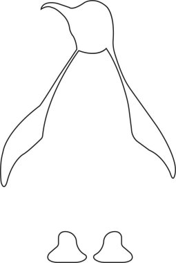 Penguen logosu illüstrasyonu, maskot teslimatı ya da lojistik, logo endüstrisi, şeffaf arkaplanda siyah izole edilmiş doğrusal düzenlenebilir stok rengi. Hayvan Doğa Simgesi .