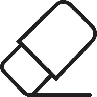 Çizgi Lastik Silgi siyah simgesi. Sanat ikonu düzenlenebilir stok. Şeffaf arkaplanda çizim aracı simgesi izole edildi. Sunum şablonları, web ve cep telefonu uygulamaları için kullanılabilir.