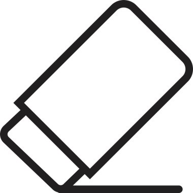 Çizgi Lastik Silgi siyah simgesi. Sanat ikonu düzenlenebilir stok. Şeffaf arkaplanda çizim aracı simgesi izole edildi. Sunum şablonları, web ve cep telefonu uygulamaları için kullanılabilir.