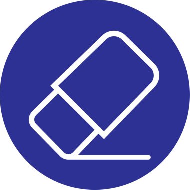 Çizgi Lastik Silgi mavi simgesi. Sanat ikonu düzenlenebilir stok. Şeffaf arkaplanda çizim aracı simgesi izole edildi. Sunum şablonları, web ve cep telefonu uygulamaları için kullanılabilir.