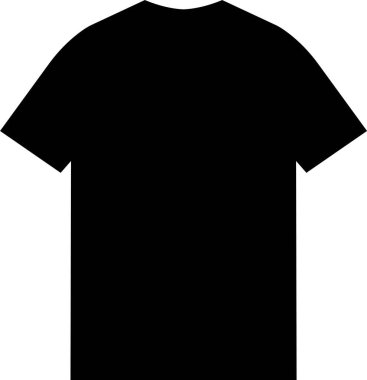 Şeffaf arkaplanda izole edilmiş basit, düz siyah renkli, grafik simge logo tasarımı konsepti olan bir tişört. Baş harf ya da modaya ilişkin bir sembol olarak kullanılabilir.