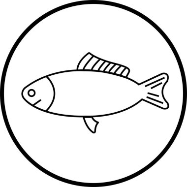 Siyah çizgi Balık logosu, şeffaf arka planda iş ve ürün isimleri için uygun bir şablon. Logo tasarımı bir şirket, ürün, hizmet ya da tüm fikirleriniz için farklı amaçlar için kullanılabilir..