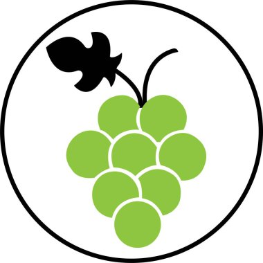 Üzüm ikonu. Üzüm İkonası Gıda Meyveleri, şeffaf arkaplanda yapraklı üzüm ikonları. Siyah ve yeşil Üzüm Meyvelerini Doldur Grafik ve İnternet için sağlıklı yaşam sembolü.