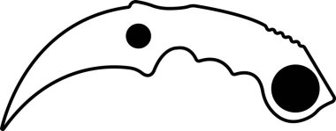 Cep Bıçağı Simgesi modayı takip ediyor. El yapımı seyahat malzemeleri, kamp malzemeleri. Kamp bıçağı sembolü yenilebilir stok. Saydam arkaplanda bıçak simgesi ya da logo izole işareti.