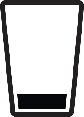 Siyah renkli su camı ikonu. Süt ya da meyve suyu bardağı sembolü. Su camı vektör işareti. Şeffaf arka planda izole edilmiş, modaya uygun dolgu tarzında uzun cam kalitesinde su. Web veya mobil için içme vektörü.