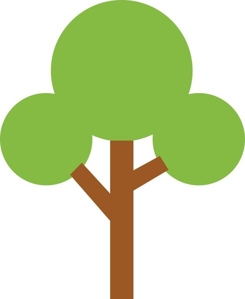 Green Tree Icon Simple Flat Forest Flora Coniferous Deciduous Meadow — Stock Vector