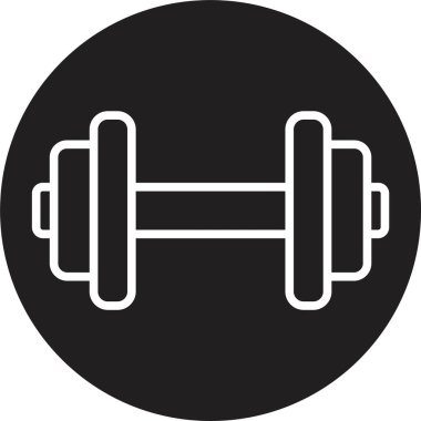 Siyah Dış Hatlar tarzında bir ikon. Dambıl piktogramına ağırlık ver. Ağırlık kaldırmak için dambıl tabelaları düzenlenebilir. Şeffaf arkaplanda izole edilmiş bir spor salonu için aptal.