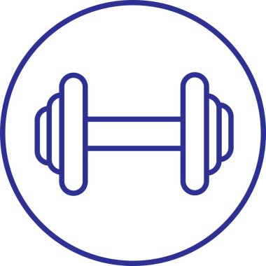 Blue Outline tarzında bir ikon. Dambıl piktogramına ağırlık ver. Ağırlık kaldırmak için dambıl tabelaları düzenlenebilir. Şeffaf arkaplanda izole edilmiş bir spor salonu için aptal.