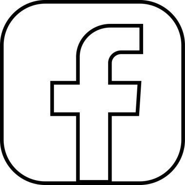 Siyah çizgi Facebook ikon vektörü, Facebook sosyal medya vektörü. F harfi logosu düzenlenebilir hisse senedi. Saydam arkaplanda yalıtılmış yazı. Facebook tanınmış bir sosyal ağ hizmetidir.