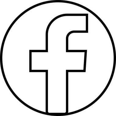 Siyah çizgi Facebook ikon vektörü, Facebook sosyal medya vektörü. F harfi logosu düzenlenebilir hisse senedi. Saydam arkaplanda yalıtılmış yazı. Facebook tanınmış bir sosyal ağ hizmetidir.