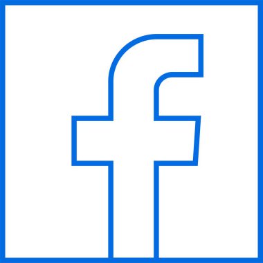 Mavi çizgi Facebook ikon vektörü, Facebook sosyal medya vektörü. F harfi logosu düzenlenebilir hisse senedi. Saydam arkaplanda yalıtılmış yazı. Facebook tanınmış bir sosyal ağ hizmetidir.