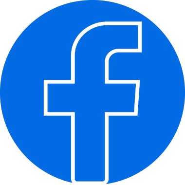 Mavi çizgi Facebook ikon vektörü, Facebook sosyal medya vektörü. F harfi logosu düzenlenebilir hisse senedi. Saydam arkaplanda yalıtılmış yazı. Facebook tanınmış bir sosyal ağ hizmetidir.