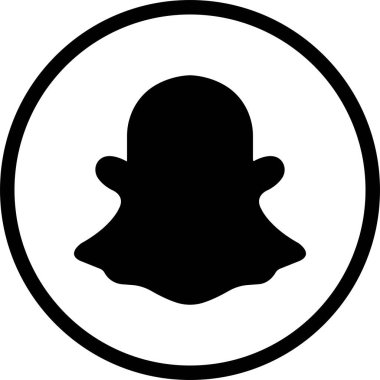 Black Line Snapchat ikonu, popüler sosyal medya uygulaması. Şeffaf bir arkaplanda Snapchat logosu izole edildi. İş ve reklam için vektör illüstrasyon Editör simgesi.