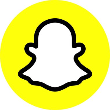 Snapchat simgesini doldur, popüler sosyal medya uygulaması. Şeffaf bir arkaplanda Snapchat logosu izole edildi. İş ve reklam için vektör illüstrasyon Editör simgesi.