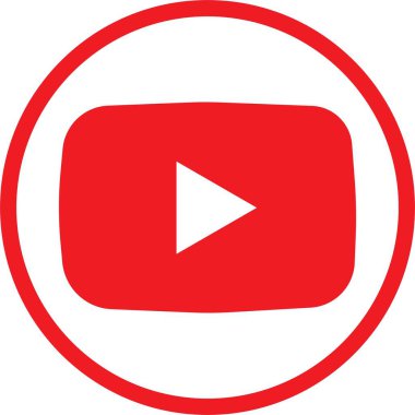 Kiev, Ukrayna - 20 Ekim 2021: YouTube logosu. YouTube bir video paylaşım sitesidir. Editör, logo sembolü kırmızı bayrak, doğrusal vektör, sosyal medya işareti, mobil uygulama, şeffaf arkaplanda izole edilmiş.
