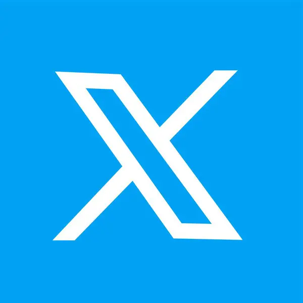 Mavi Twitter yeni logosu. Editoryal vektör simgesi Birleşik Devletler, 26 Temmuz 2023, yeni X şekilli grafiklerle yeni bir logo markası Twitter, vektör illüstrasyonu. Şeffaf arkaplanda sosyal ortam simgesi izole edildi.