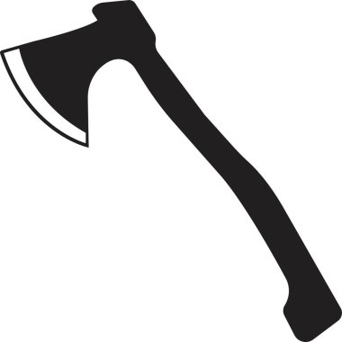 Şeffaf arkaplanda tahta balta simgesi izole edildi. İş ahşap işçiliği ya da oduncu amblemi ya da simgesi. Ahşap saplı metal balta yapımcısı. Ağ için Kara Balta doldurma simgesi.