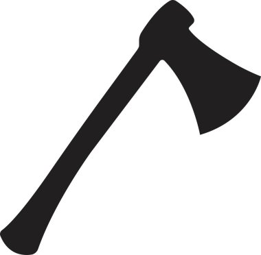 Şeffaf arkaplanda tahta balta simgesi izole edildi. İş ahşap işçiliği ya da oduncu amblemi ya da simgesi. Ahşap saplı metal balta yapımcısı. Ağ için Kara Balta doldurma simgesi.