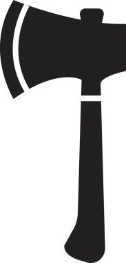 Şeffaf arkaplanda tahta balta simgesi izole edildi. İş ahşap işçiliği ya da oduncu amblemi ya da simgesi. Ahşap saplı metal balta yapımcısı. Ağ için Kara Balta doldurma simgesi.