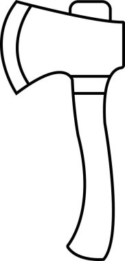 Şeffaf arkaplanda tahta balta simgesi izole edildi. İş ahşap işçiliği ya da oduncu amblemi. Ahşap saplı inşaat metali. Ağ için Axe Satırı simgesi düzenlenebilir.