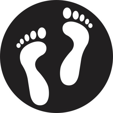 Ayak izi simgesi silueti. Grafik Tasarımda Ayak İzi Simgesi. İnsan ayak izi izi. Saydam Arkaplan 'da ayak izi klibi izole edildi. Ayakkabı tabanı izi. İz simgesi yalınayak.