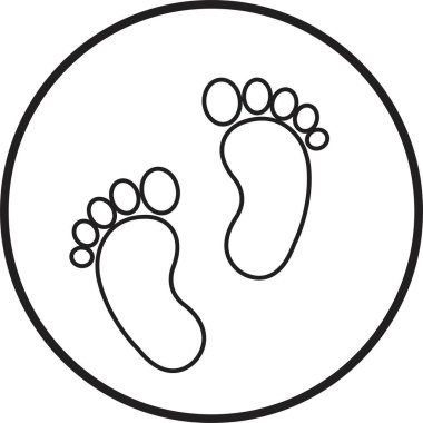 Ayak izi simgesinin siyah silueti. Çizgisel Grafik Tasarımı düzenlenebilir stoktaki ayak izi simgesi. İnsan ayak izi izi. Şeffaf Arkaplanda ayak izi klipsi. Ayakkabı tabanı izi. İz simgesi yalınayak.
