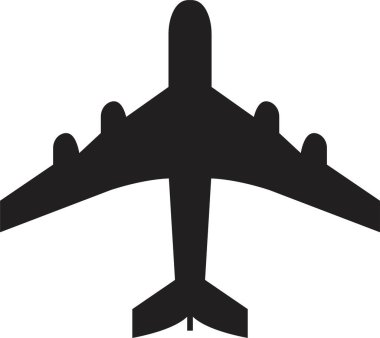Uçak bileti, uçuş sineği kalkış silueti elementi. Seyahat ikonu. Siyah doldurma biçimi ile tasarlanmış uçak vektör simgesi, şeffaf arkaplanda izole edilmiş web ve mobil uygulama için kullanılabilir.