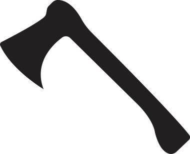 Şeffaf arkaplanda tahta balta simgesi izole edildi. İş ahşap işçiliği ya da oduncu amblemi ya da simgesi. Ahşap saplı metal balta yapımcısı. Ağ için Kara Balta doldurma simgesi.