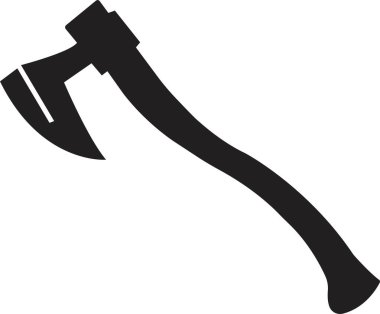 Şeffaf arkaplanda tahta balta simgesi izole edildi. İş ahşap işçiliği ya da oduncu amblemi ya da simgesi. Ahşap saplı metal balta yapımcısı. Ağ için Kara Balta doldurma simgesi.