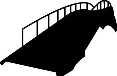 Köprü Simgesi. Yer konsepti, görsel kimlik, gayrimenkul çizgisi, asma köprü. Şeffaf arkaplanda modern marka grafik tasarımı tarzını tamamla. Infografik tasarımda olası kullanım.