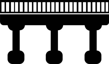Köprü Simgesi. Yer konsepti, görsel kimlik, gayrimenkul çizgisi, asma köprü. Şeffaf arkaplanda modern marka grafik tasarımı tarzını tamamla. Infografik tasarımda olası kullanım.