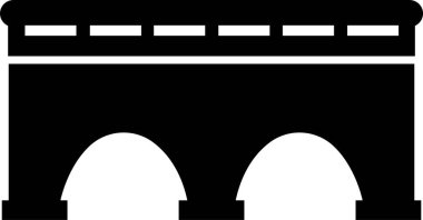 Köprü Simgesi. Yer konsepti, görsel kimlik, gayrimenkul çizgisi, asma köprü. Şeffaf arkaplanda modern marka grafik tasarımı tarzını tamamla. Infografik tasarımda olası kullanım.