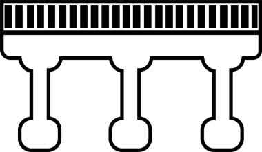Siyah Köprü Simgesi. Yer konsepti, görsel kimlik, gayrimenkul çizgisi, asma köprü. Transparan arkaplanda düzenlenebilir stokla modern marka grafik sanat tasarımı eğilimi.