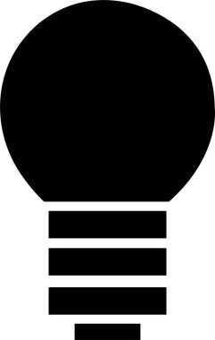 Siyah Ampul simgesi, şeffaf arkaplanda izole edilmiş. Fikir işareti, çözüm, düşünme konsepti. Işıklı lamba. Elektrik, parlıyor. Grafik tasarımı için moda doldurma biçimi. Yaratıcılığın sembolü.